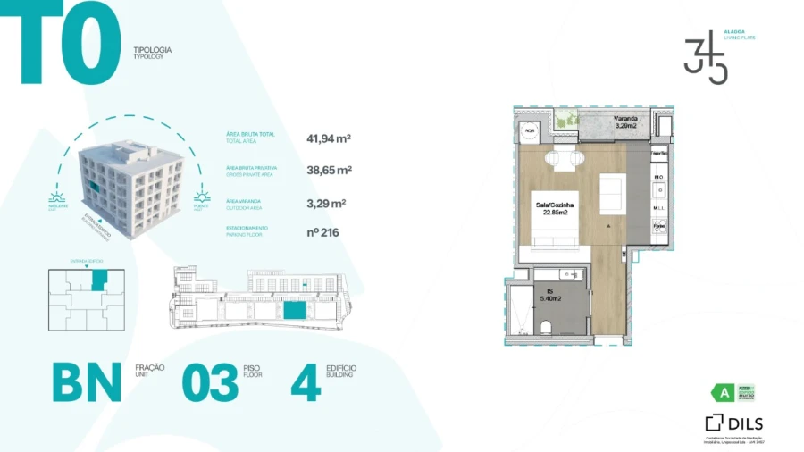 Apartamento para Venda em Carcavelos e Parede Planta 1