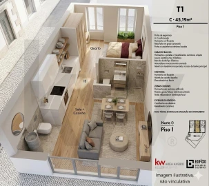 Apartamento T1 para Venda em Requeixo, Nossa Senhora de Fátima e Nariz