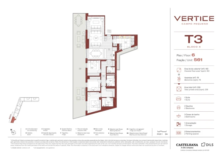 Apartamento T3 para Venda em Areeiro Planta 1