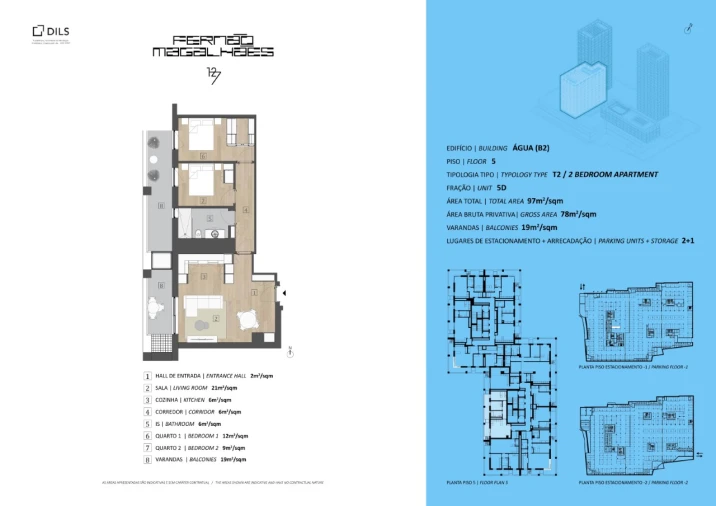 Apartamento T2 para Venda em Bonfim Planta 1