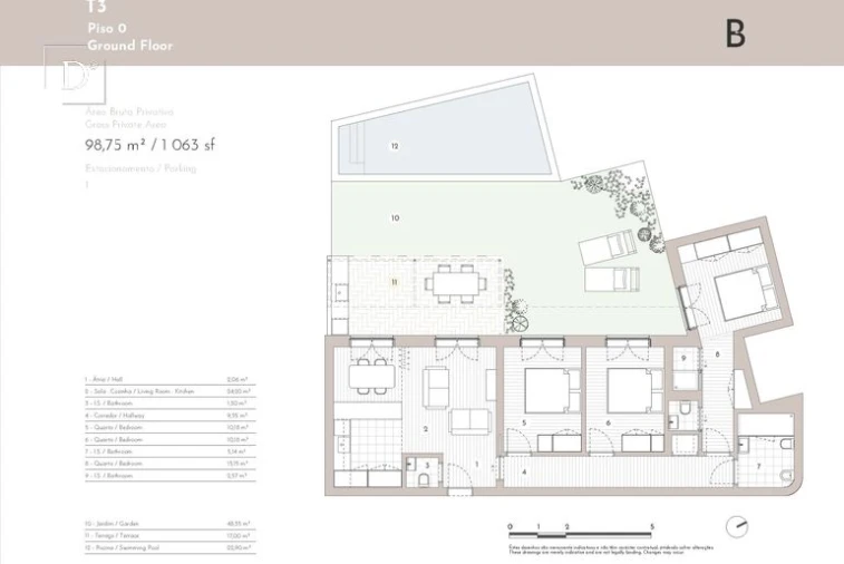 Apartamento T3 para Venda em Conceição e Cabanas de Tavira Planta 1
