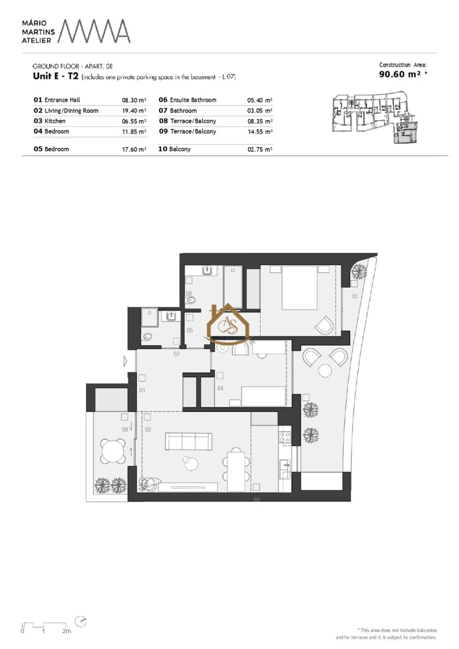 Apartamento T2 para Venda em Lagos (São Sebastião e Santa Maria) Planta 1