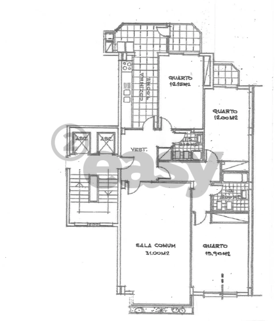 Apartamento T3 para Venda em São Domingos de Benfica Planta 1