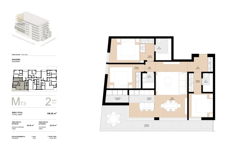 Apartamento T3 para Venda em Ramalde Planta 1