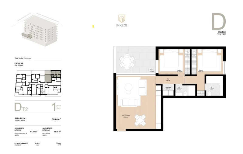 Apartamento T2 para Venda em Ramalde Planta 1