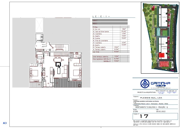 Apartamento T2 para Venda em Pechão Planta 1
