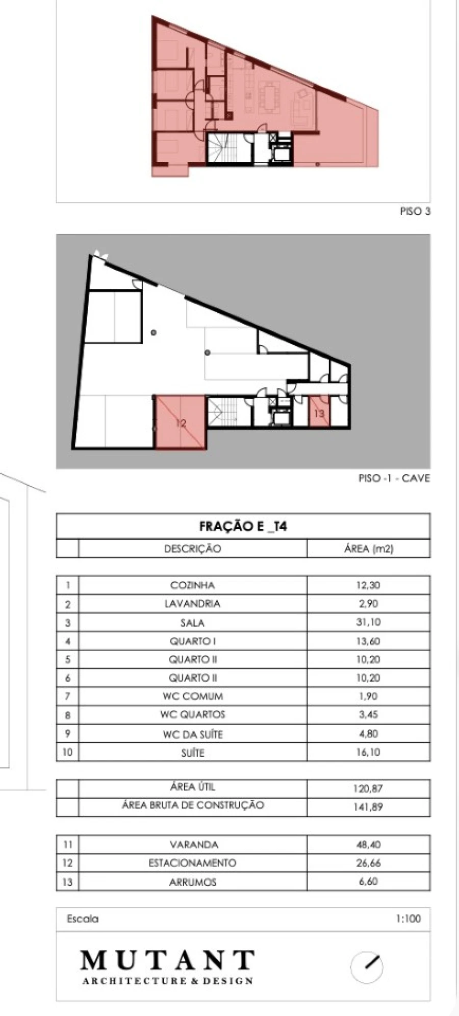 Apartamento T4 para Venda em Gondomar (São Cosme), Valbom e Jovim Planta 1