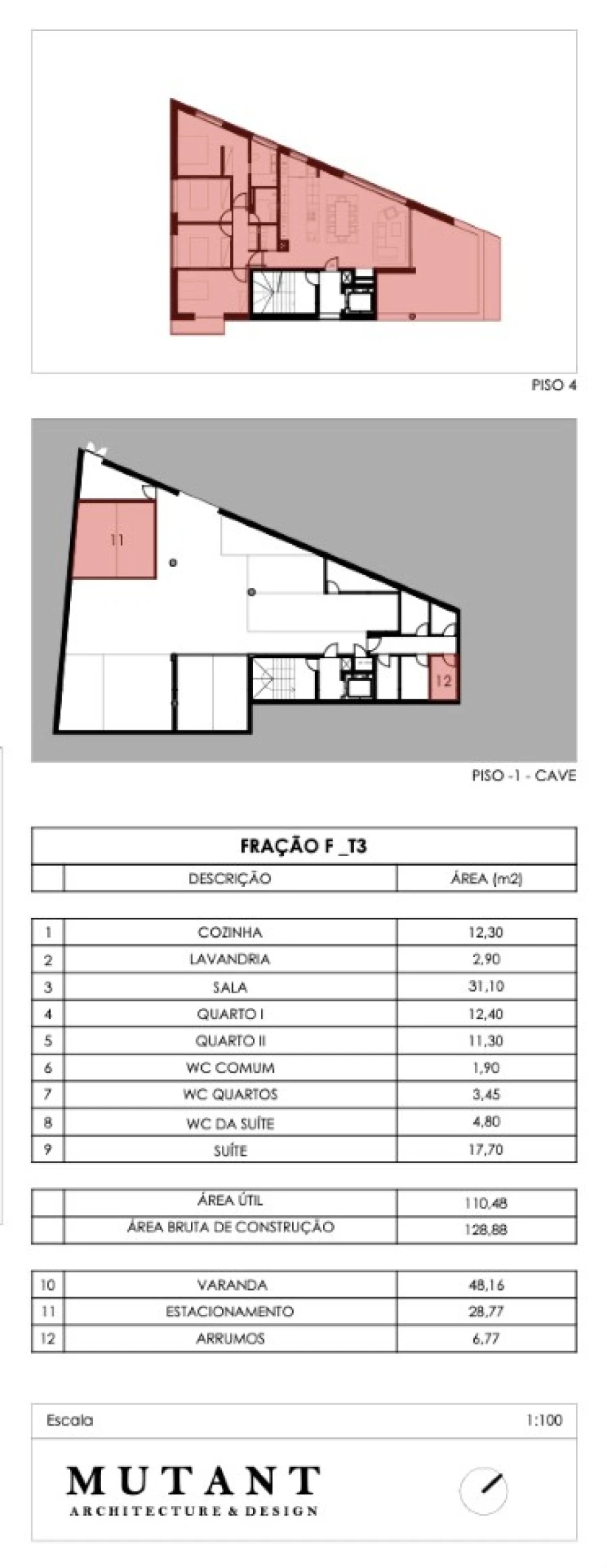 Apartamento T3 para Venda em Gondomar (São Cosme), Valbom e Jovim Planta 1