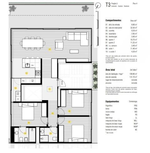 Apartamento T3 para Venda em Canidelo