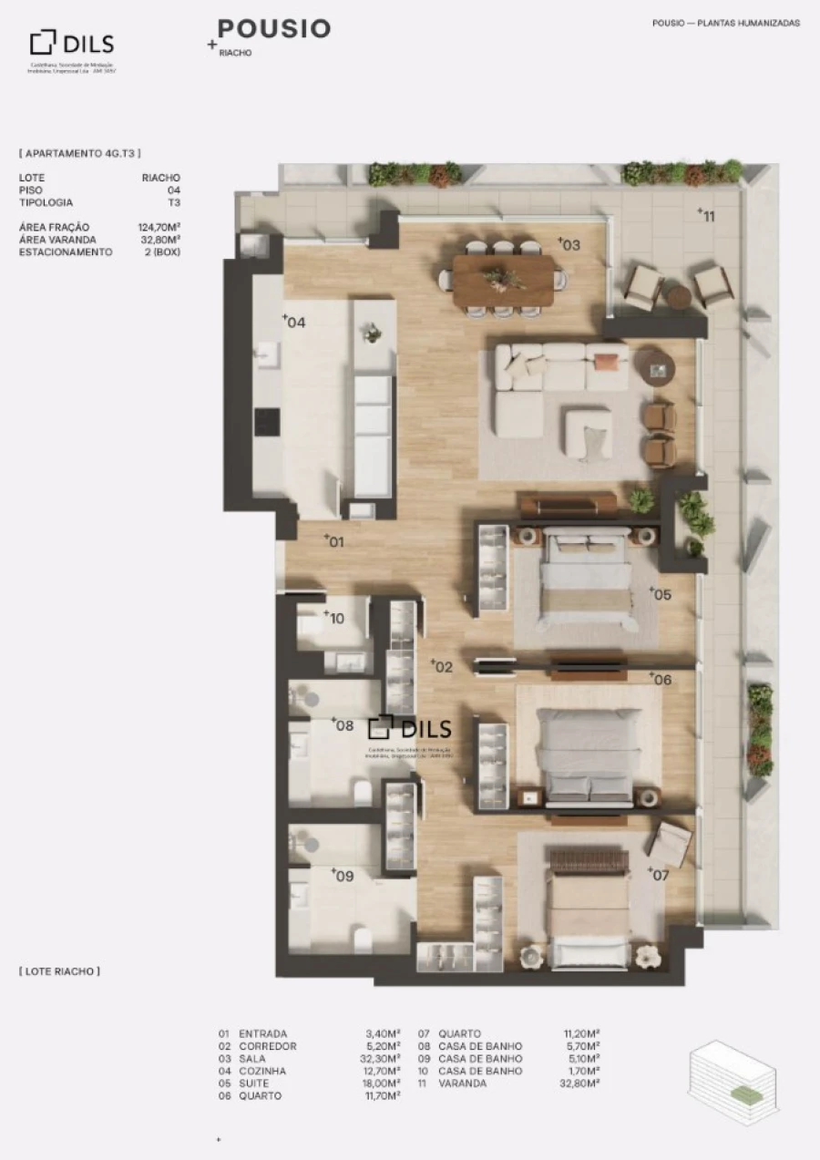 Apartamento T3 para Venda em Ramalde Planta 1