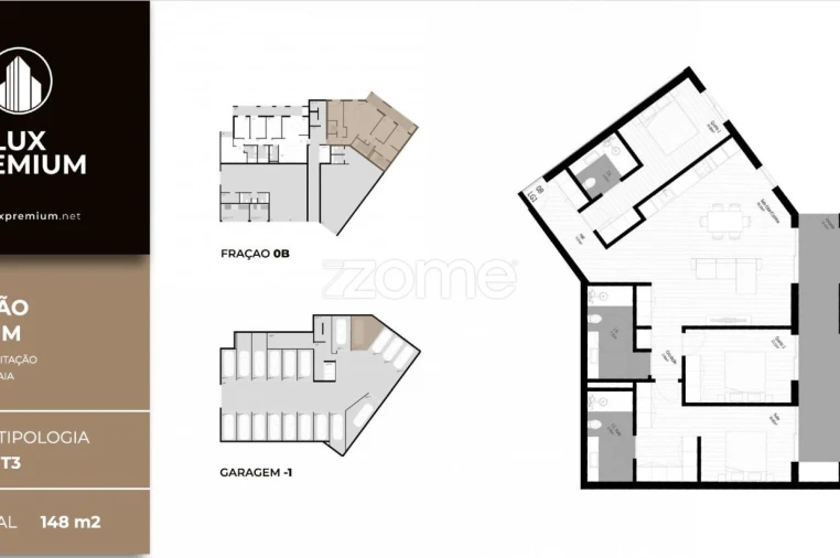 Apartamento T3 para Venda em Pedrouços Planta 1