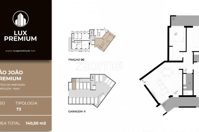 Apartamento T3 para Venda em Pedrouços Planta 1