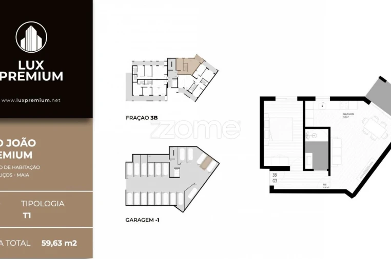 Apartamento T1 para Venda em Pedrouços Planta 1
