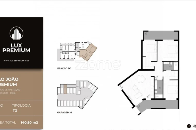 Apartamento T3 para Venda em Pedrouços Planta 1
