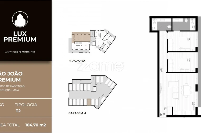 Apartamento T2 para Venda em Pedrouços Planta 1