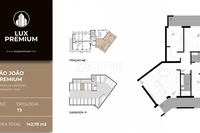 Apartamento T3 para Venda em Pedrouços Planta 1