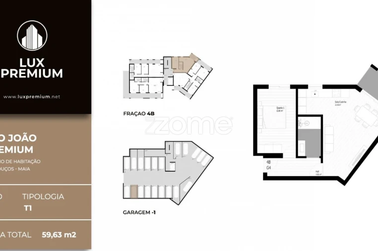 Apartamento T1 para Venda em Pedrouços Planta 1