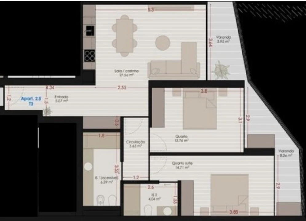 Apartamento T2 para Venda em Mafamude e Vilar do Paraíso Foto 9