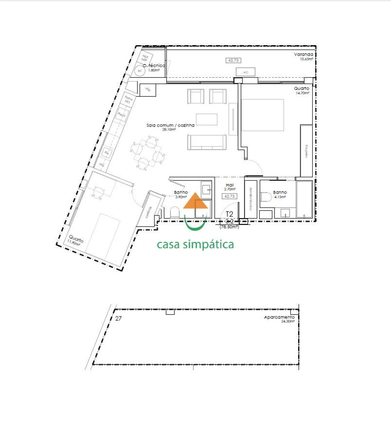 Apartamento T2 para Venda em Gulpilhares e Valadares Foto 14