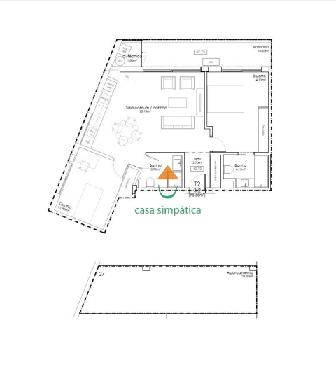 Apartamento T2 para Venda em Gulpilhares e Valadares