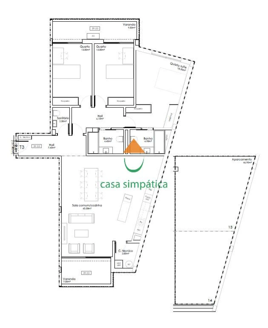 Apartamento T3 para Venda em Gulpilhares e Valadares Foto 14