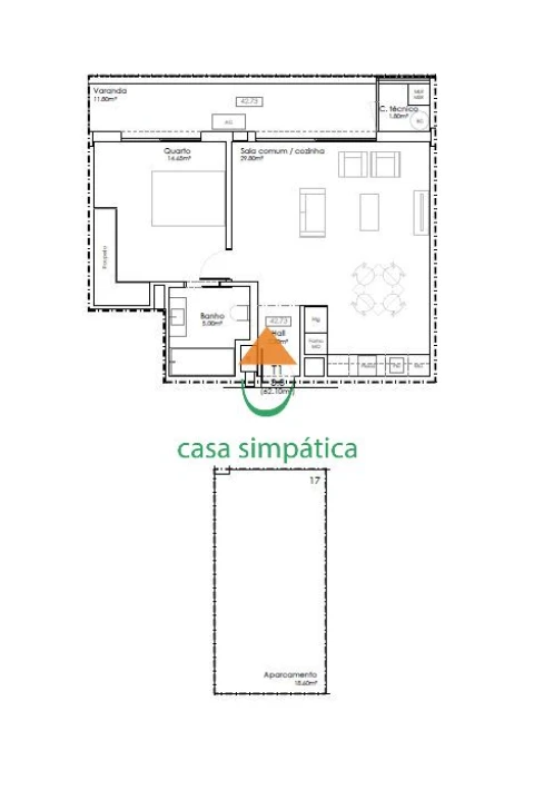 Apartamento T1 para Venda em Gulpilhares e Valadares