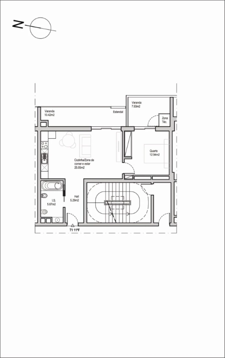 Apartamento T1 para Venda em Portimão Planta 1