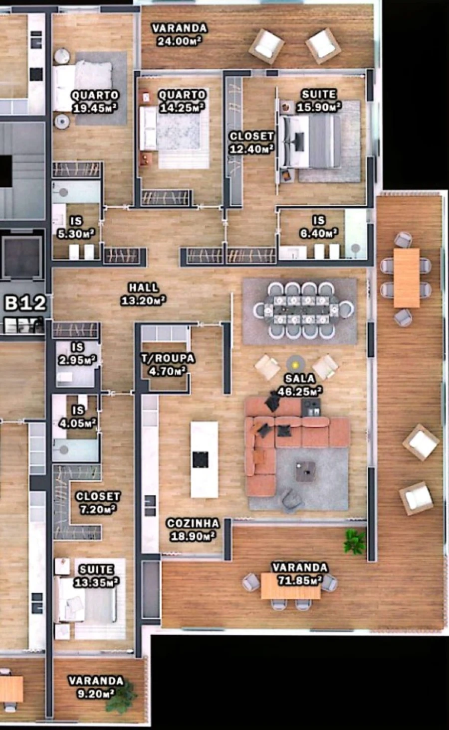 Apartamento T4 para Venda em Carcavelos e Parede Planta 1