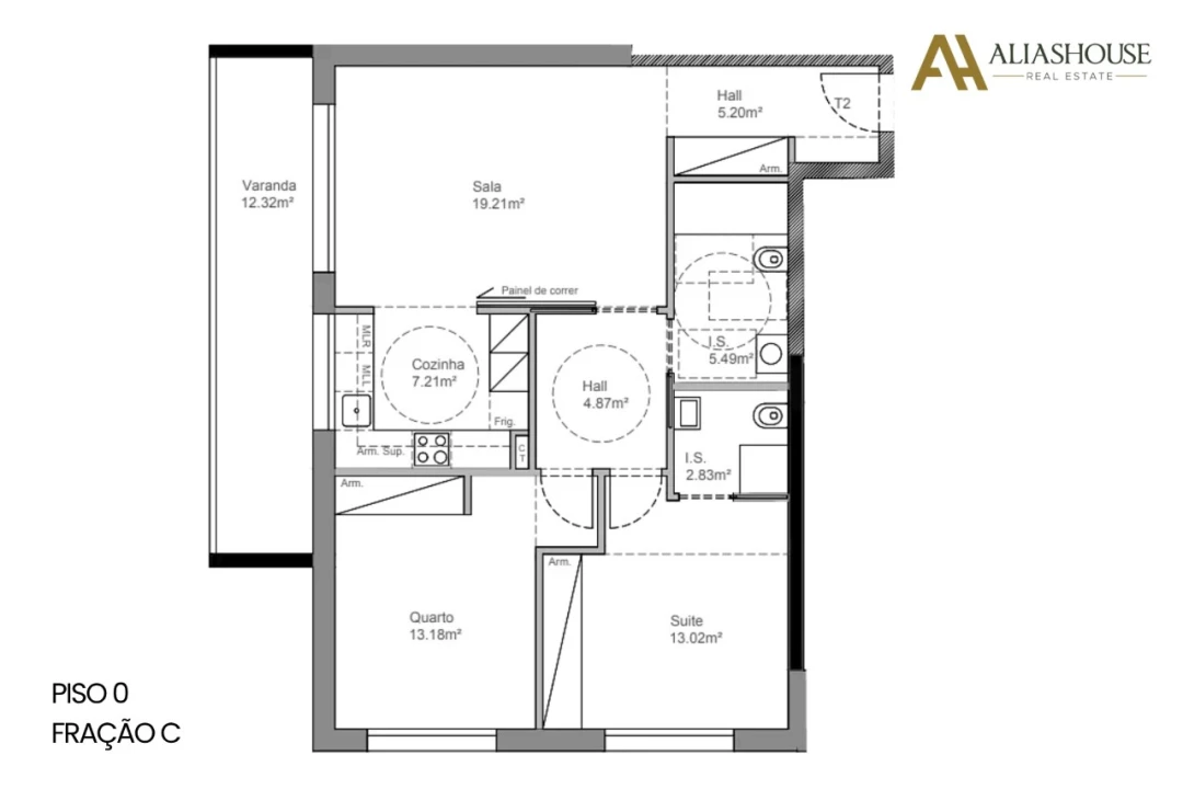 Apartamento T2 para Venda em Leiria, Pousos, Barreira e Cortes Planta 2