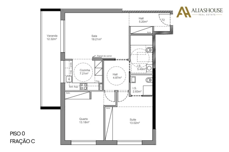 Apartamento T2 para Venda em Leiria, Pousos, Barreira e Cortes Planta 2