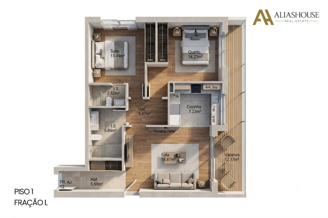 Apartamento T2 para Venda em Leiria, Pousos, Barreira e Cortes Planta 2