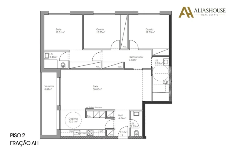 Apartamento T3 para Venda em Leiria, Pousos, Barreira e Cortes Planta 1