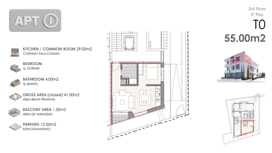 Apartamento para Venda em Machico Planta 1