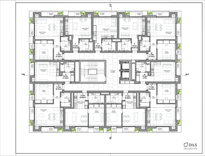 Apartamento T1 para Venda em Carcavelos e Parede Planta 1