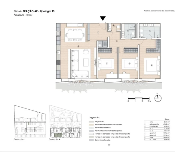 Apartamento T3 para Venda em Paranhos Planta 1