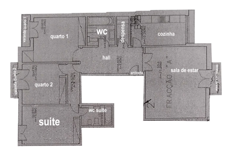 Apartamento T3 para Venda em Marinhais Planta 1