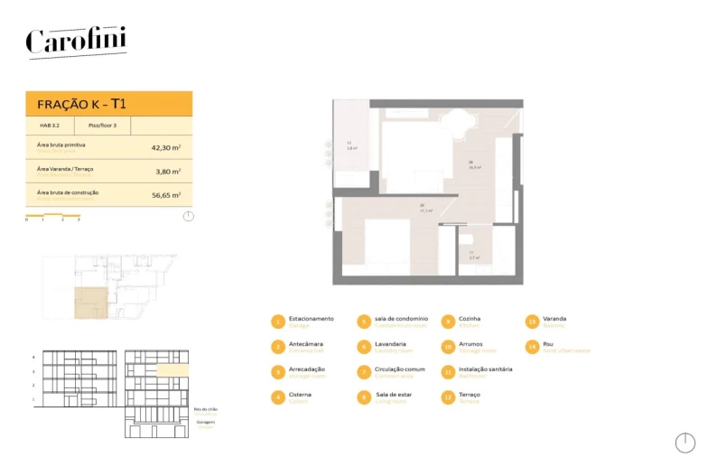Apartamento T1 para Venda em Matosinhos e Leça da Palmeira Planta 1