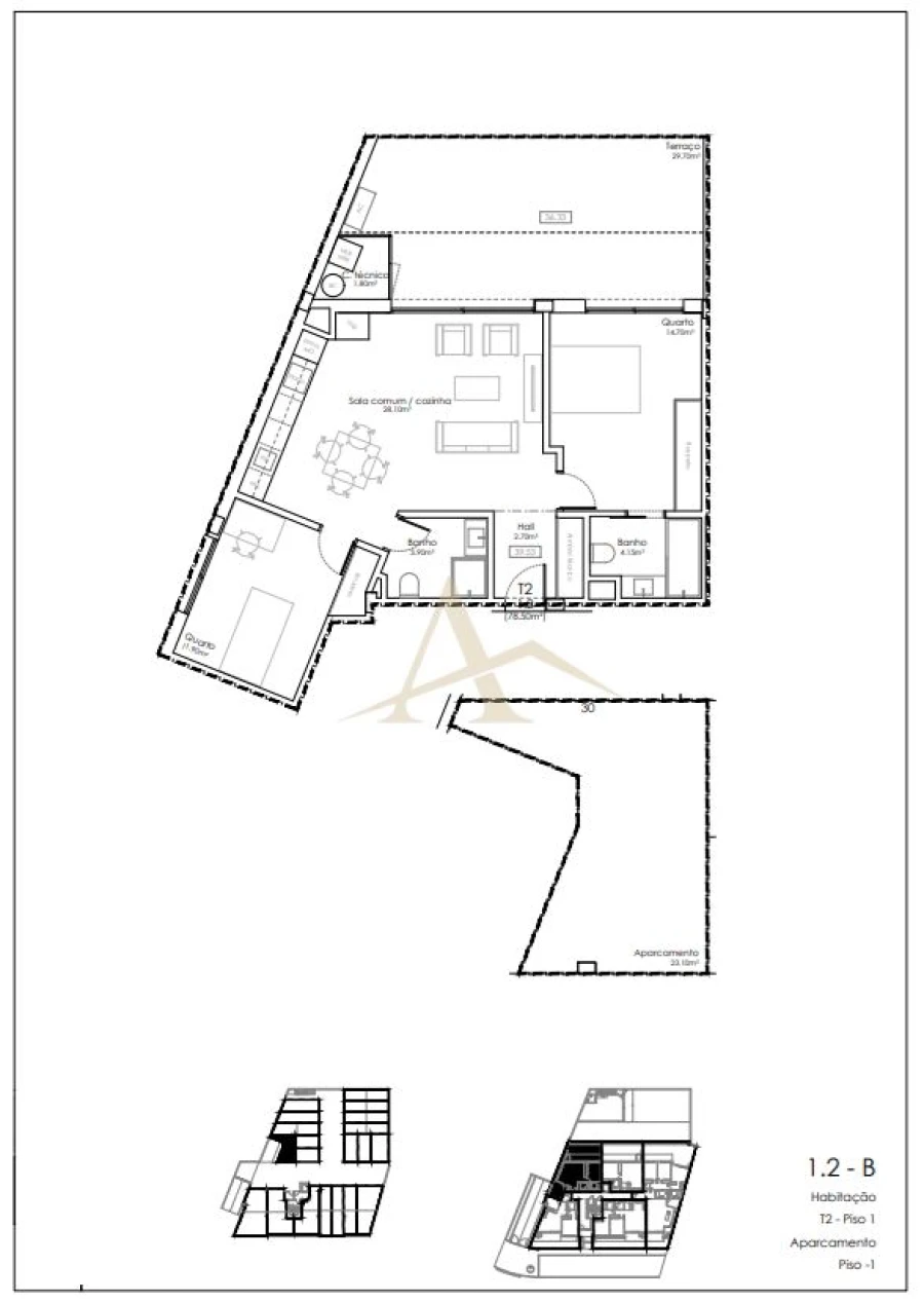 Apartamento T2 para Venda em Valadares Planta 1