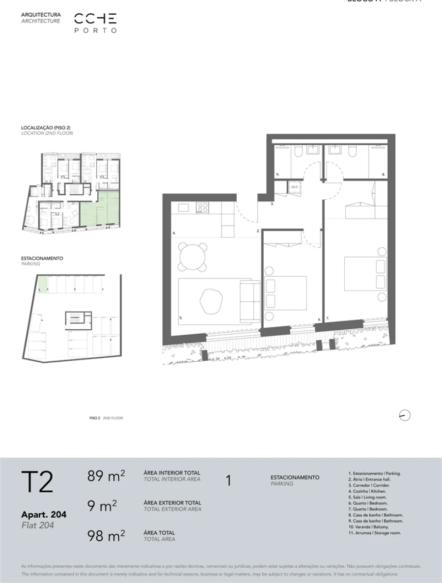 Apartamento T2 para Venda em Ramalde Planta 1