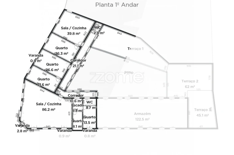 Moradia T3 para Venda em Escariz Planta 1
