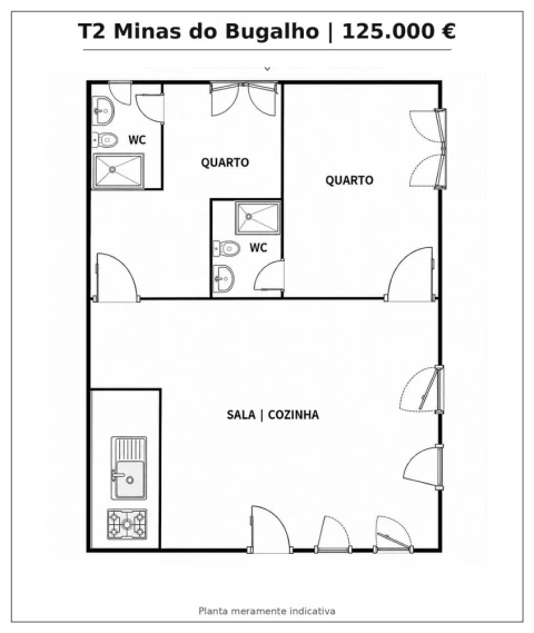 Apartamento T2 para Venda em Nossa Senhora da Conceição, São Brás dos Matos, Juromenha