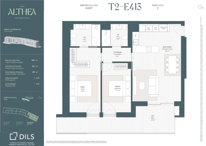Apartamento T2 para Venda em Queluz e Belas Planta 1
