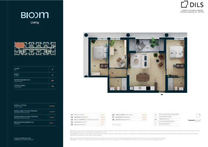 Apartamento T3 para Venda em Moreira Planta 1
