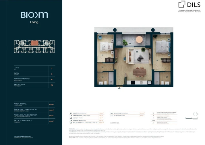 Apartamento T2 para Venda em Moreira Planta 1