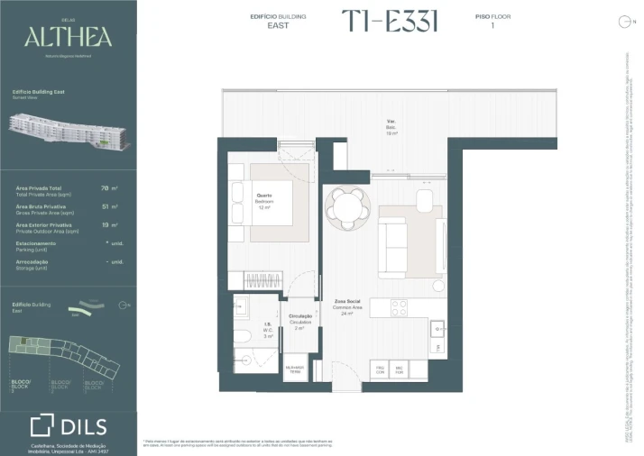 Apartamento T1 para Venda em Queluz e Belas Planta 1