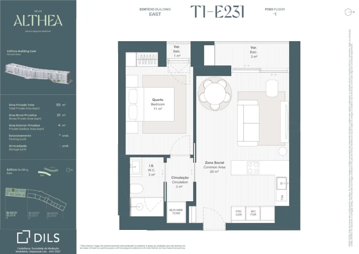 Apartamento T1 para Venda em Queluz e Belas Planta 1