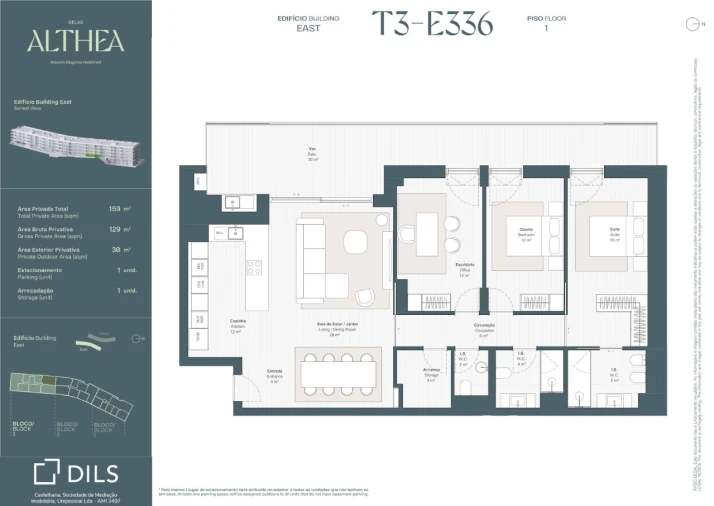 Apartamento T3 para Venda em Queluz e Belas Planta 1