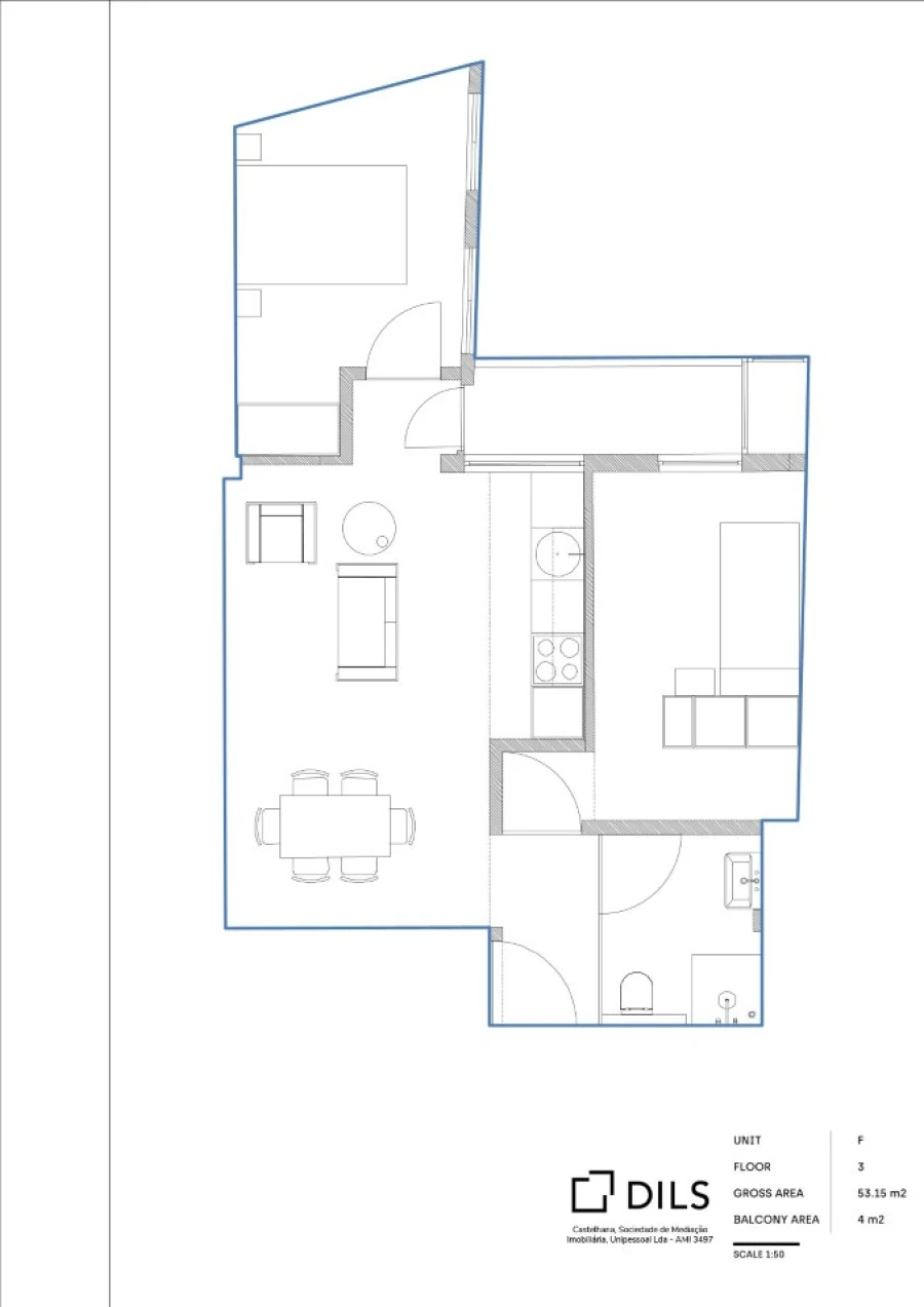 Apartamento T2 para Venda em Cedofeita, Santo Ildefonso, Sé, Miragaia, São Nicolau e Vitória Planta 1