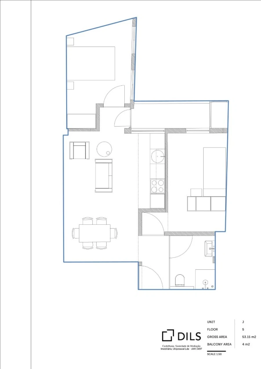 Apartamento T2 para Venda em Cedofeita, Santo Ildefonso, Sé, Miragaia, São Nicolau e Vitória Planta 1