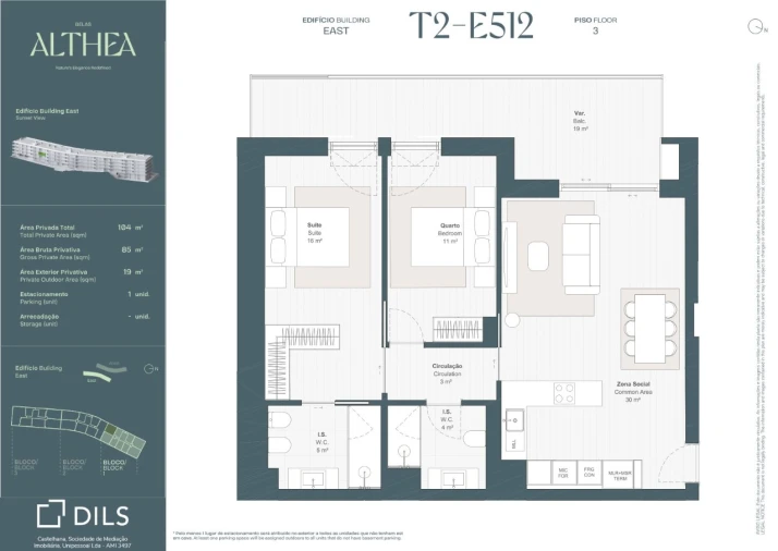 Apartamento T2 para Venda em Queluz e Belas Planta 1